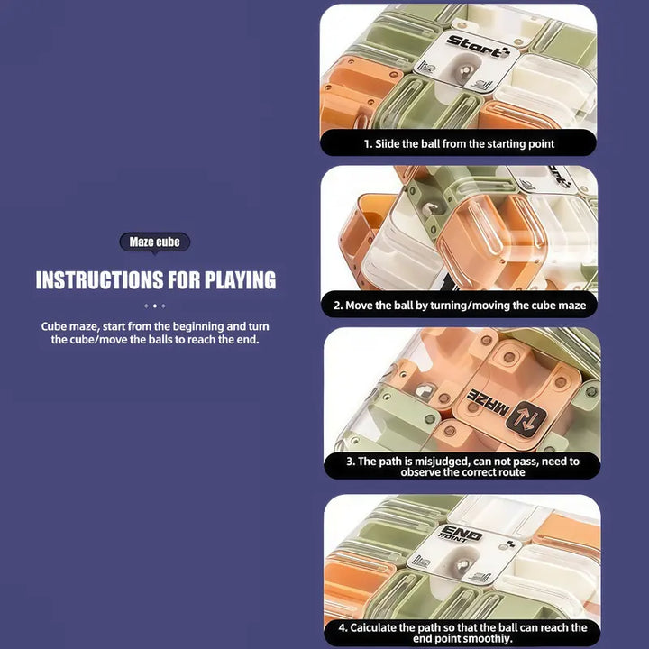 3D Ball Maze Cube Puzzle – Educational Logic Cube for Kids, Parent-Child Battle Game