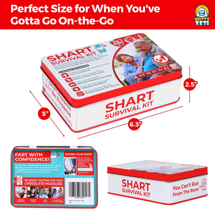 Funny Shart Survival Kit – Ultimate Poop Prank Gag Gift with Wet Wipes, Underwear, and Badge