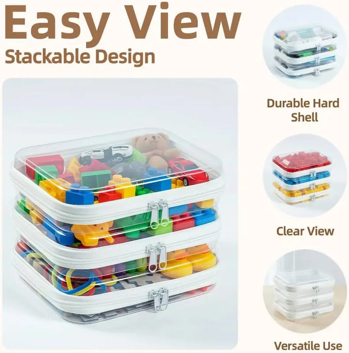 Clear PVC Zippered Storage Organizer – Hard Shell, Waterproof Travel Case for Cosmetics & Small Items
