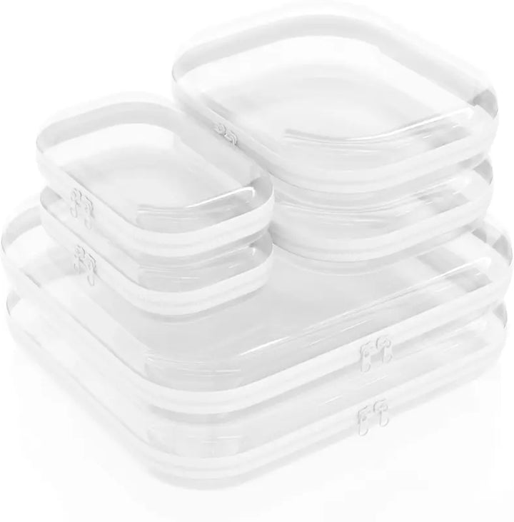 Clear PVC Zippered Storage Organizer – Hard Shell, Waterproof Travel Case for Cosmetics & Small Items