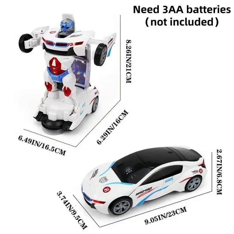 Automatic Deformation Robot Car Toy Transforming Car with Lights, Music & Obstacle Avoidance