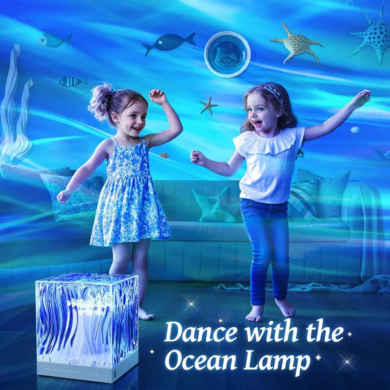 Flower Ambient Lamp with Water Ripple Effect – Dimmable, Remote Control, Romantic Bedroom Decor