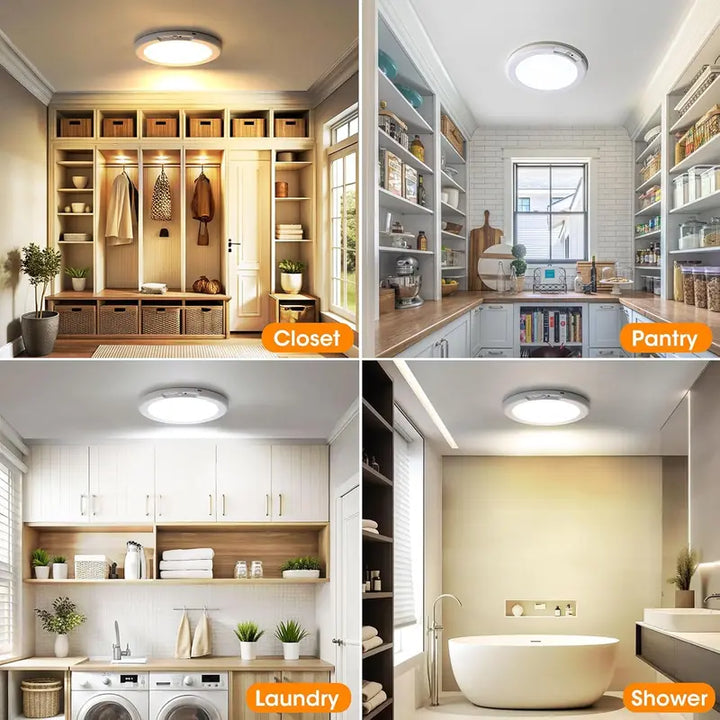 Battery Powered Motion Sensor Ceiling Light – Rechargeable Wireless Light with Remote