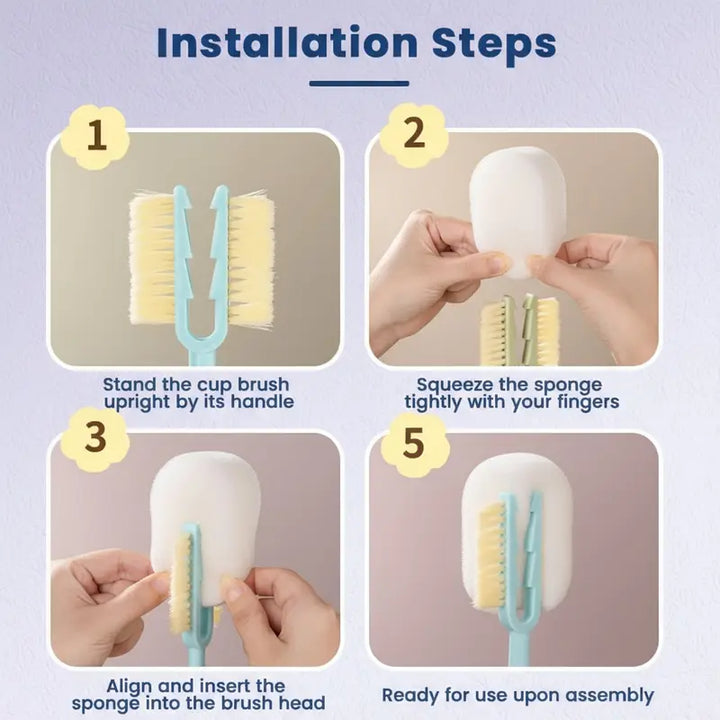 5-in-1 Multifunctional Bottle Brush Cup Lid Cleaner & Kitchen Cleaning Tool