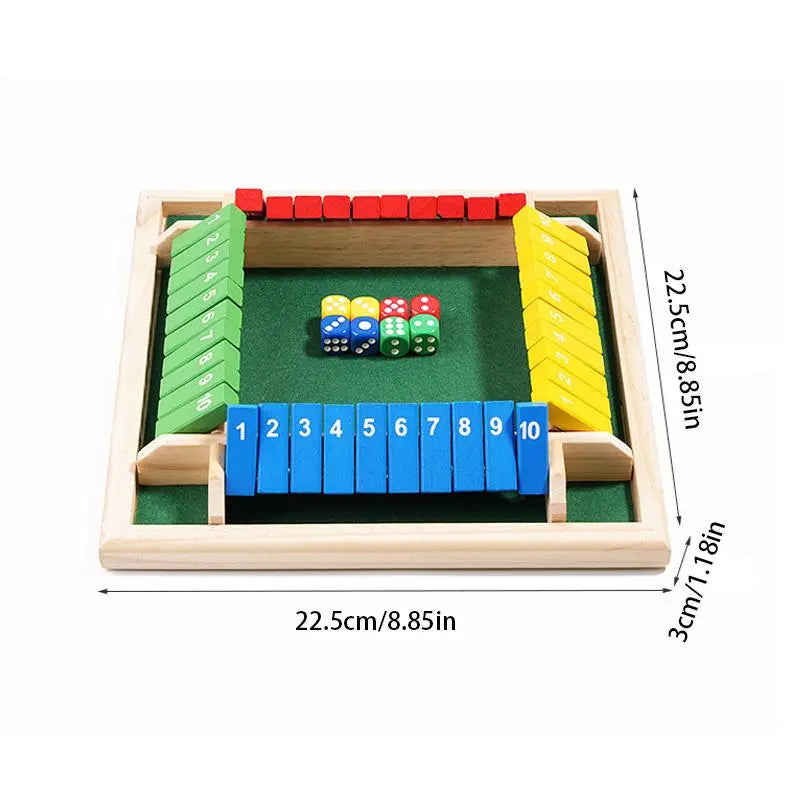 Classic Wooden Board Game – 4 Players Dice Game for Family Fun & Skill Development