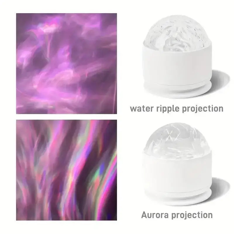 2-Scene Ocean Wave & 3D Water Ripple Projector Light – 16-Color Round Lamp with Remote Control