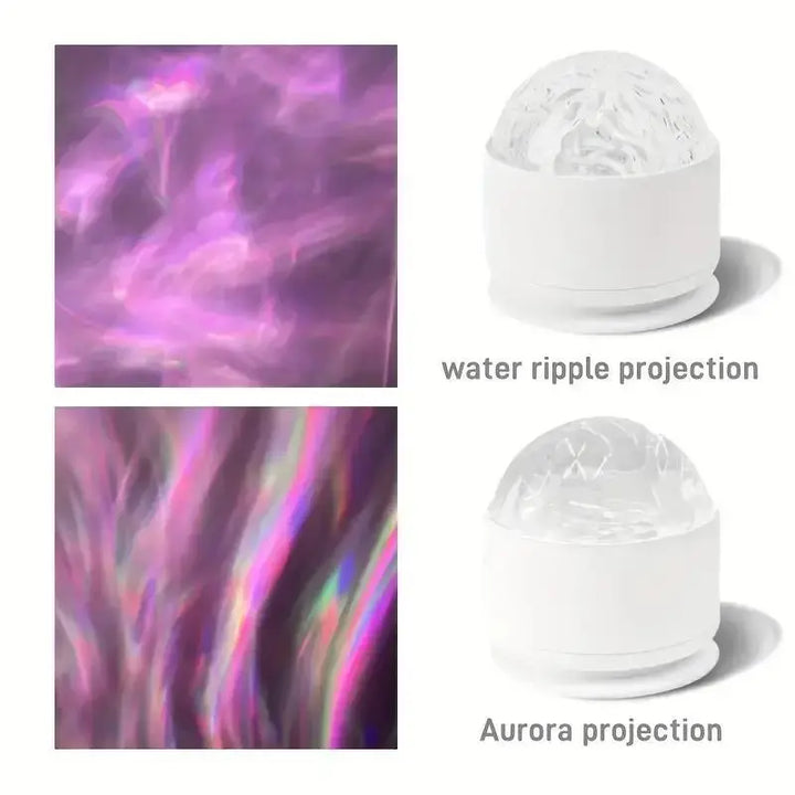 2-Scene Ocean Wave & 3D Water Ripple Projector Light – 16-Color Round Lamp with Remote Control