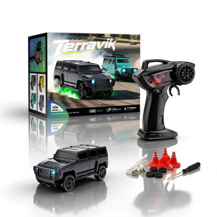 1/64 Mini RC Drift Car – 4WD High-Speed Remote Control Sports Car with LED Lights