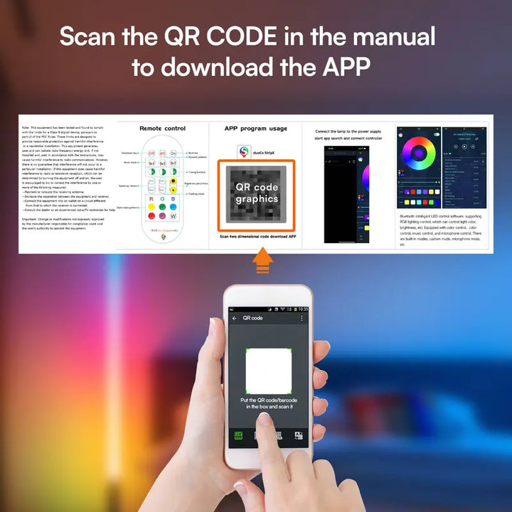 Smart LED Corner Lamp – RGB Floor Lamp with App, Remote, Music Sync & Scene Modes