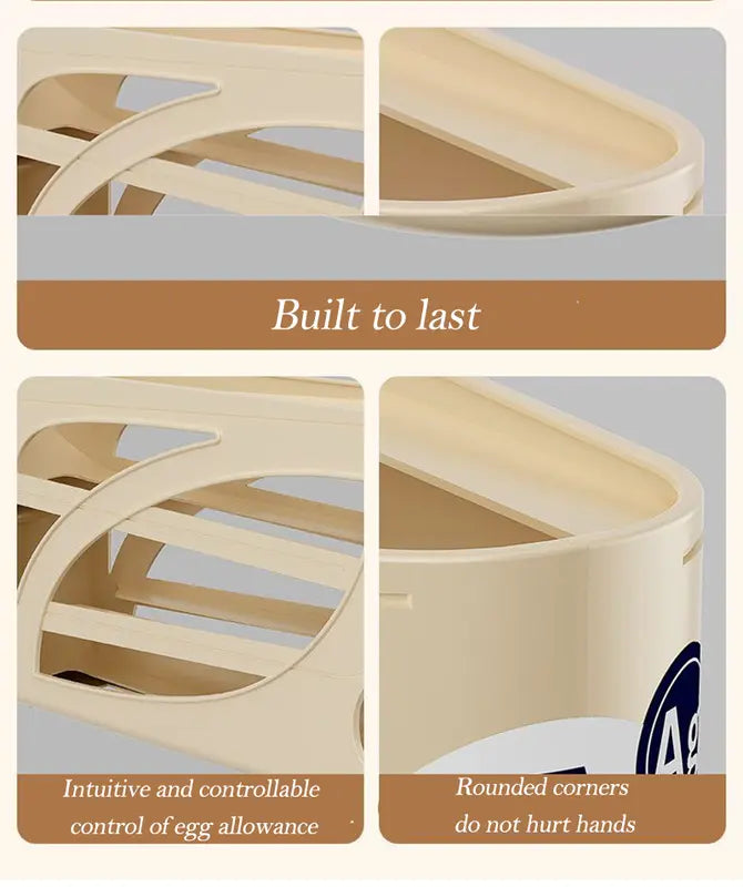 Automatic Rolling Egg Dispenser 4-Tier Egg Holder Tray for Refrigerator, Holds 28 Eggs