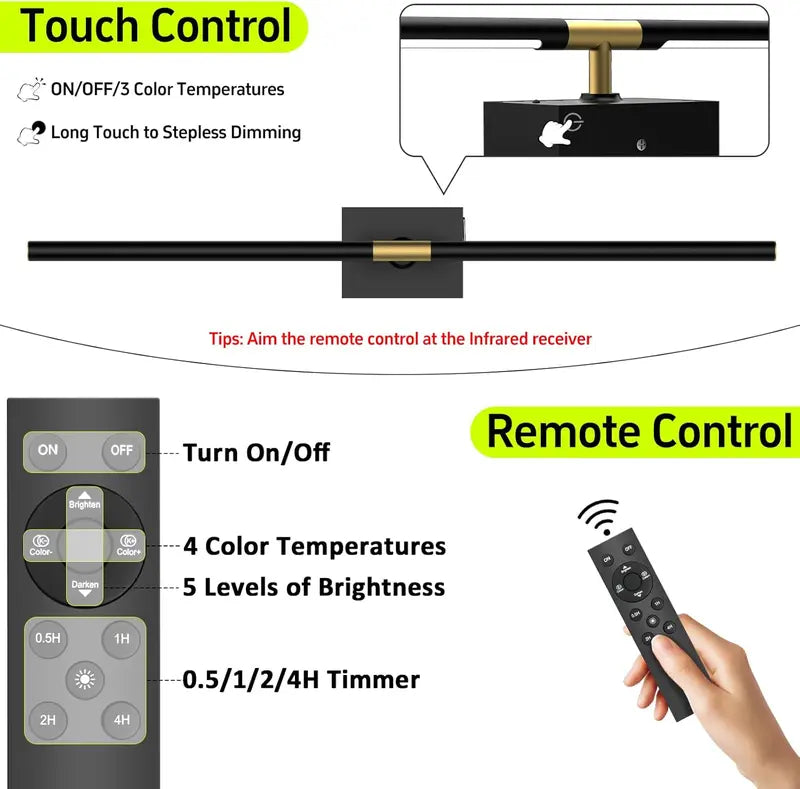 Modern Battery Operated Wall Lights – Set of 2, 31.5″ LED Sconces with Remote for Picture & Accent Lighting