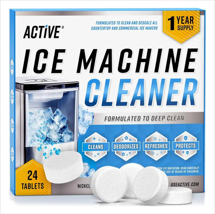 24-Pack Ice Maker Cleaner Tablets Nickel Safe Descaler for Countertop Nugget Ice Machines