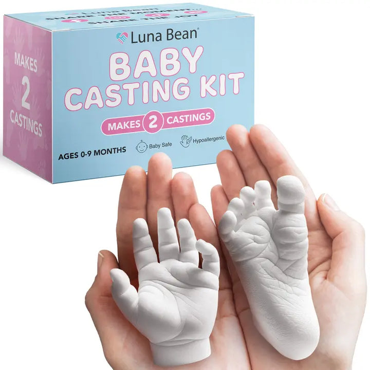 Luna Bean Baby Casting Kit – 2pc Hand and Foot Mold, Ideal for Nursery Décor and Maternity Gifts