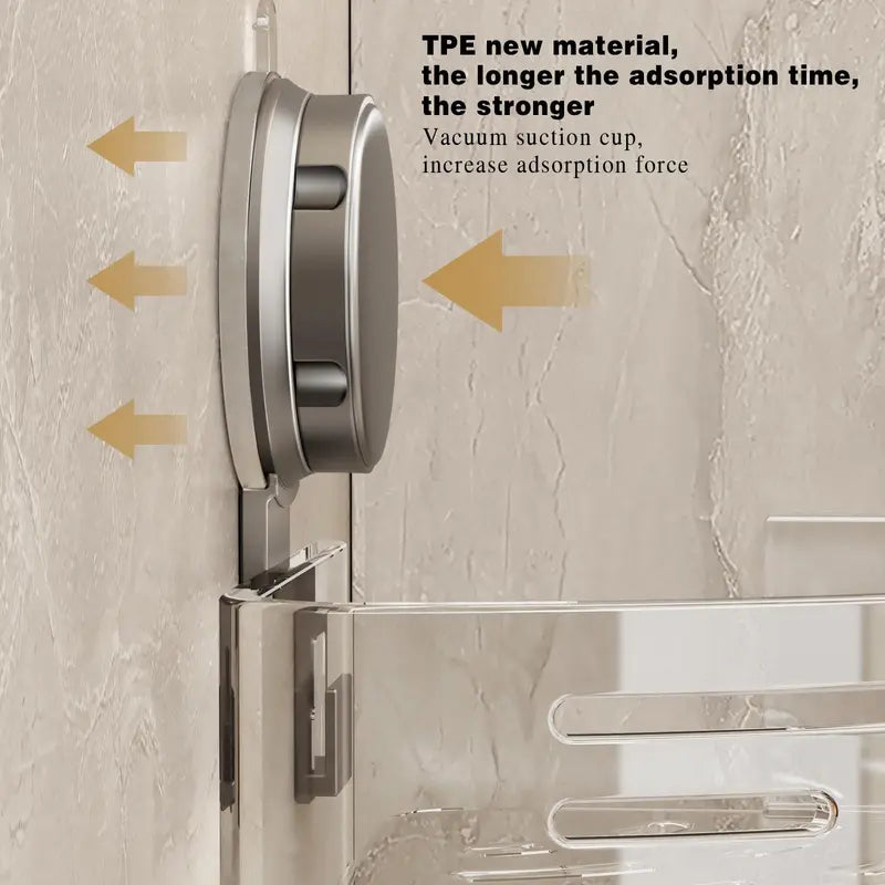 No-Drill Shower Caddy 3-Pack Triangle Corner Suction Shelves 40lbs Capacity