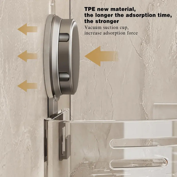 No-Drill Shower Caddy 3-Pack Triangle Corner Suction Shelves 40lbs Capacity