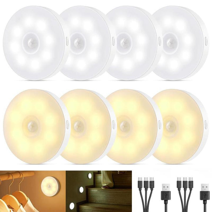 Motion Sensor Night Lights – USB Rechargeable 5-Mode Automatic Indoor Lighting