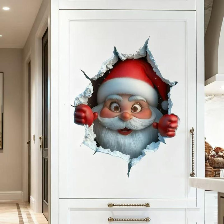 Christmas Character Wall Stickers Self-Adhesive Waterproof Holiday Wall Decor - 4 PACK