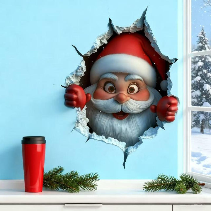 Christmas Character Wall Stickers Self-Adhesive Waterproof Holiday Wall Decor - 4 PACK