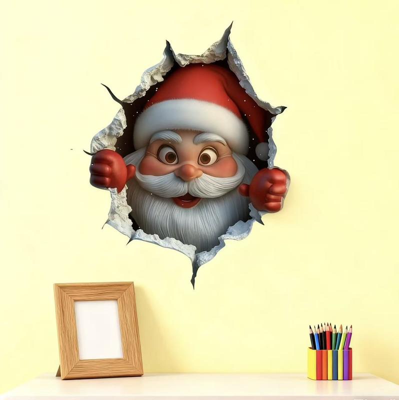 Christmas Character Wall Stickers Self-Adhesive Waterproof Holiday Wall Decor - 4 PACK