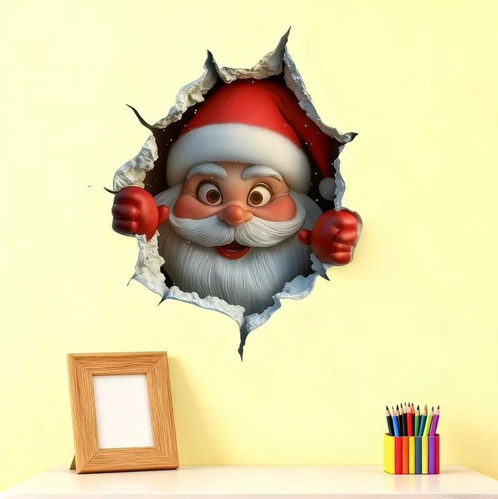 Christmas Character Wall Stickers Self-Adhesive Waterproof Holiday Wall Decor - 4 PACK